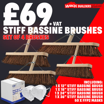 4 x Hard Bassine Brush Set