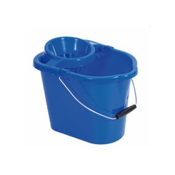 Plastic Mop Bucket (With Wringer And Handle Blue)