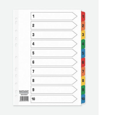 A4 Index Coloured White Divider